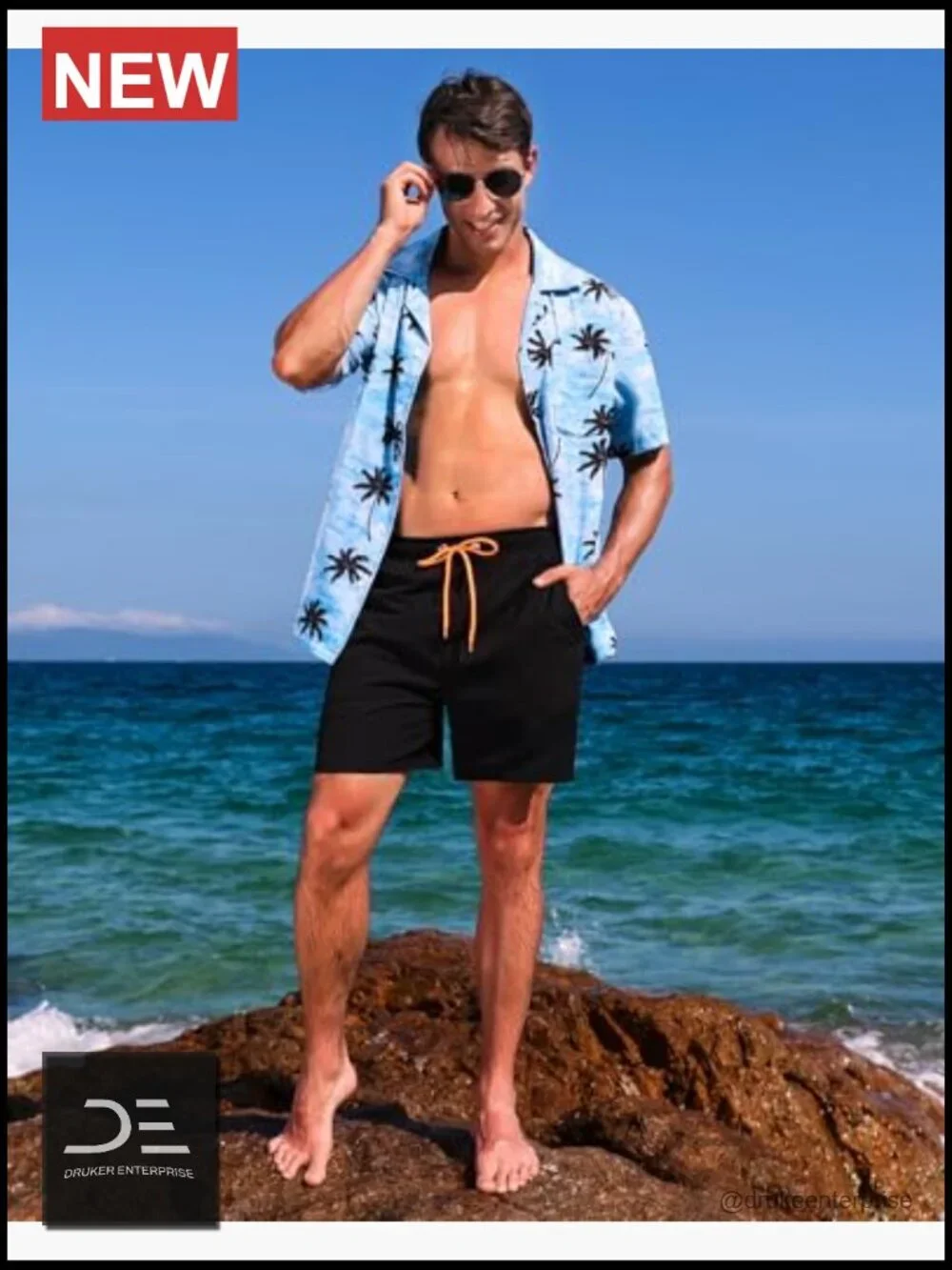Mens Swim Trunks with Compression Liner 2 in 1 Quick-Dry Zipper Pockets